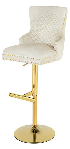 Designová barová židle Queen Lví hlava béžový samet