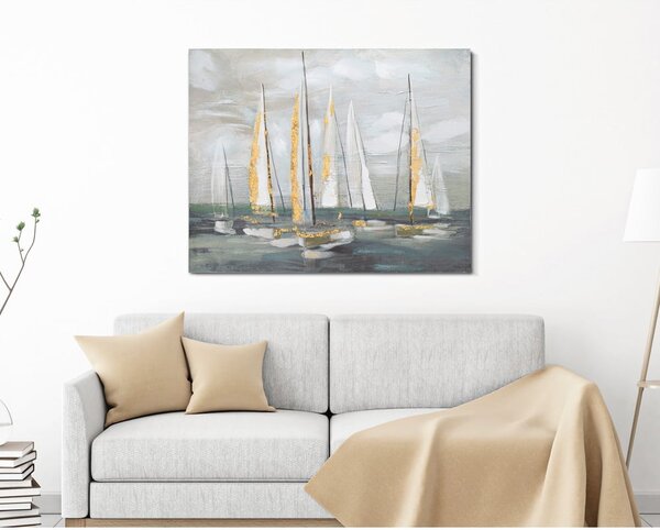 Obraz 100x80 cm Gold Boat - Mauro Ferretti