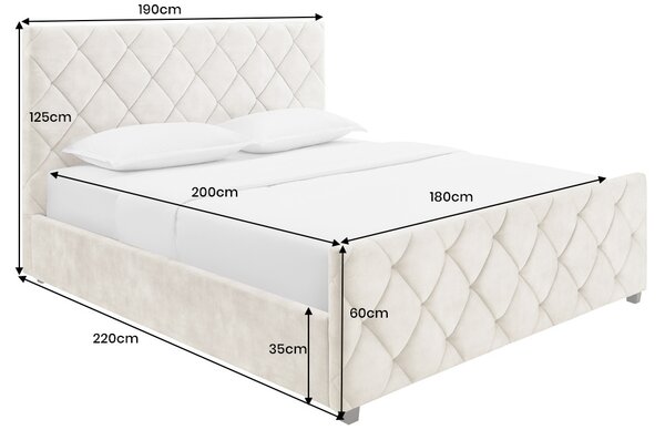 Designová postel LYSIA 180 x 200 cm krémová