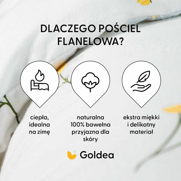 Goldea flanelové povlečení - heřmánek 140 x 220 a 70 x 90 cm