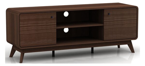 Hnědý TV stolek v dekoru ořechu 140x53 cm Caitlin – Støraa