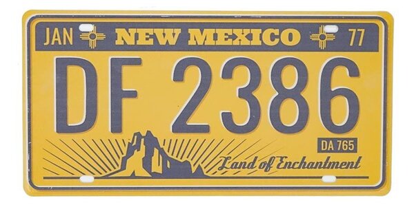 Kovová dekorativní SPZ New Mexico