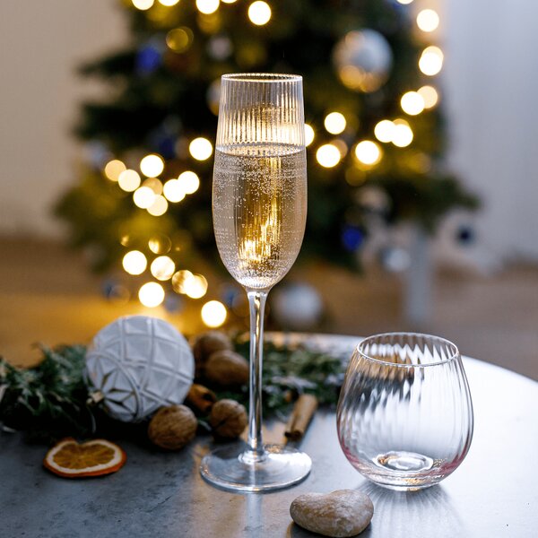 KONDELA Sklenice na šampaňské, set 6 ks, 280 ml, růžová, CELESTE TYP 1