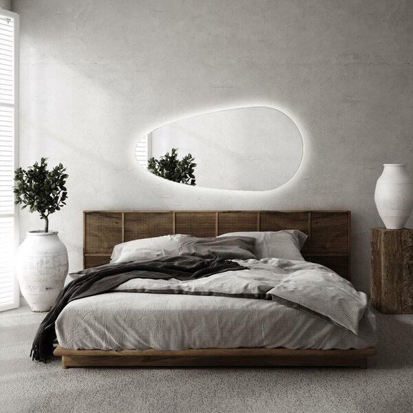 Led zrcadlo ve tvaru kapky 40x80 cm