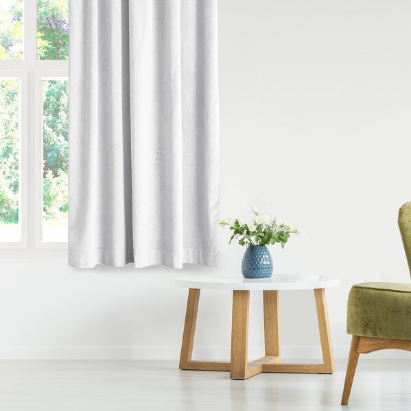 Závěs AmeliaHome Velvet s průchodkami bílý, velikost 140x270