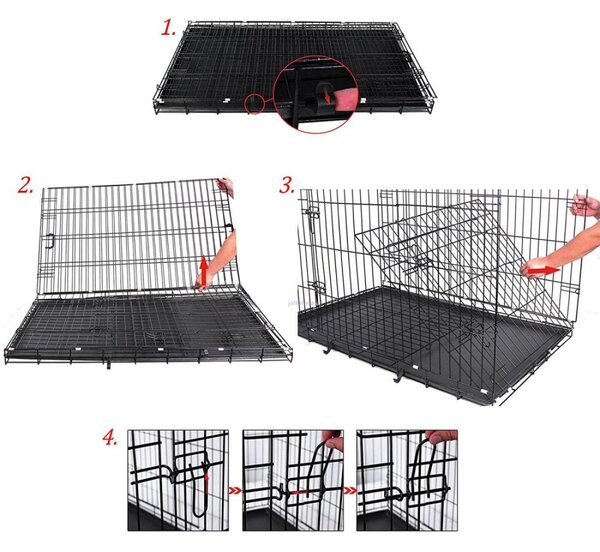 SONGMICS Přepravní klec pro zvířata Piper XL 107 cm černá