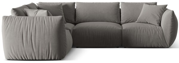 Micadoni Sametová rohová pohovka Chris 295 cm, levá