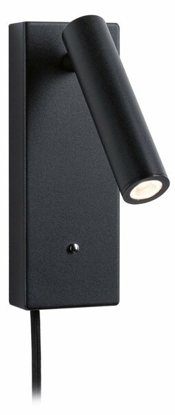 PAULMANN LED nástěnné svítidlo 3-krokové-stmívatelné Hulda USB C 3000K 230V 2,5W stmívatelné černá mat