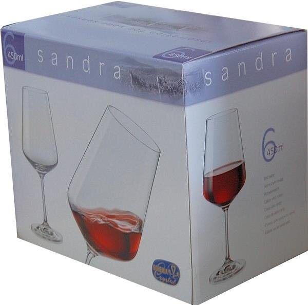 BOHEMIA SANDRA SKLENICE NA ČERVENÉ VÍNO 450ML SADA 6KS