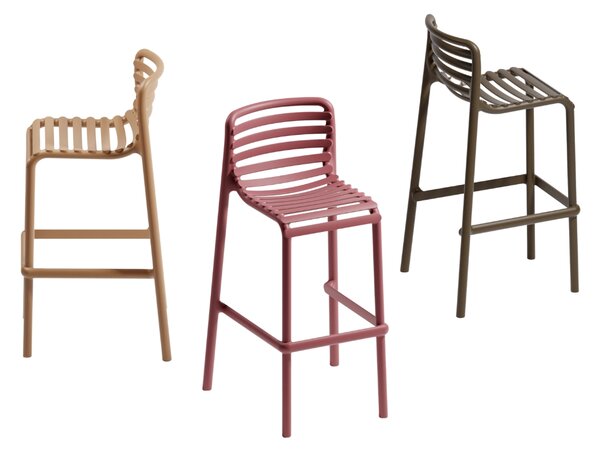 Nardi Zelená plastová zahradní barová židle Doga 75 cm