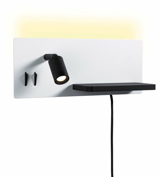 PAULMANN LED nástěnné svítidlo Serra USB C 2700K / 230V 5,5 / 1x2,6W stmívatelné bílá mat/černá mat