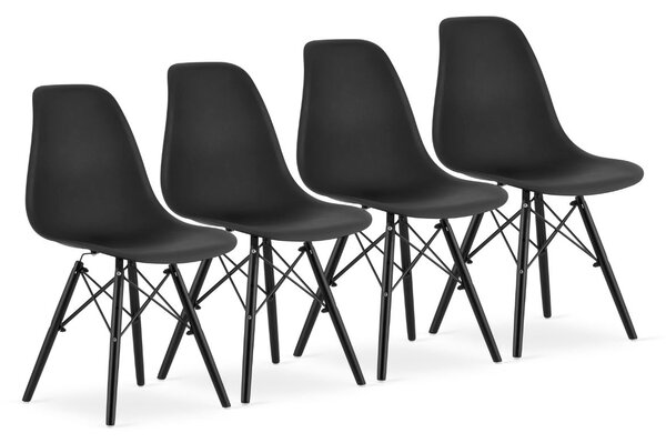Bestent Sada černých židlí skandinávský styl DARK CLASSIC 3+1 ZDARMA!