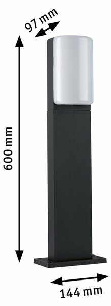 PAULMANN LED stojací svítidlo Bonnie IP44 600mm 3000K 8,5W 230V antracit hliník
