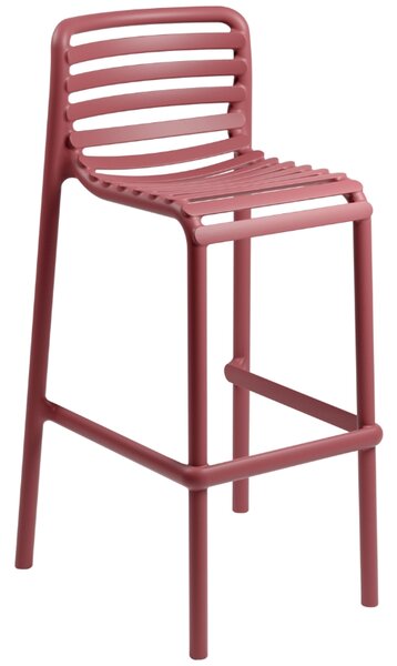 Nardi Červená plastová zahradní barová židle Doga 75 cm