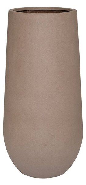 Pottery Pots Venkovní květináč kulatý Nax L, Taupe (barva béžová taupe), kolekce Natural, kompozit Fiberstone, průměr 50 cm x v 100 cm, objem cca 158 l