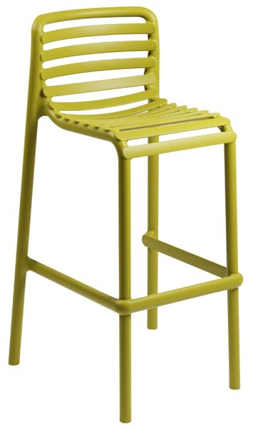 Nardi Žlutozelená plastová zahradní barová židle Doga 75 cm