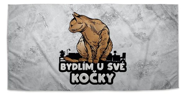 Sablio Ručník Bydlím u své kočky - 30x50 cm