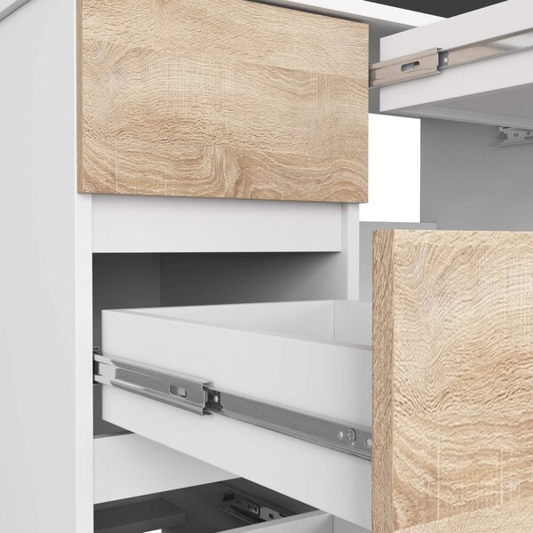 Ak furniture Psací stůl A-7 90 cm bílý/dub sonoma levý