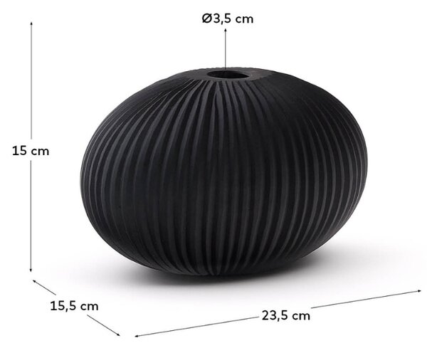 Šedá skleněná váza Kave Home Nivra 15 cm