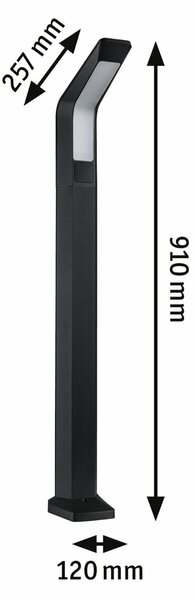 PAULMANN LED stojací svítidlo Merano pohybové čidlo HF senzor IP44 910mm 3000K 14W 230V antracit hliník
