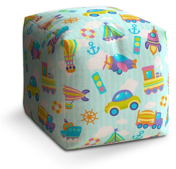 Sablio Taburet Cube Autíčka - 40x40x40 cm