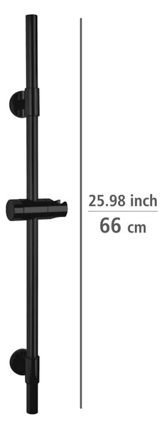 Černá nástěnná sprchová tyč z nerezové oceli 66 cm Basic – Wenko