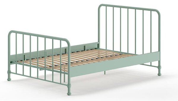 Zelená kovová jednolůžková postel s roštem 140x200 cm BRONXX – Vipack