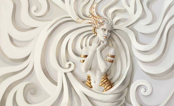 Fototapeta - Bohyně v reliéfu (152,5x104 cm)