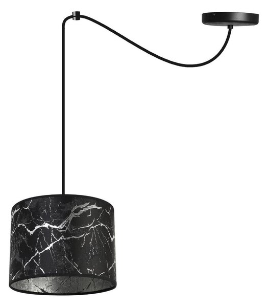 Závěsné svítidlo WERONA SPIDER, 1x černé textilní stínítko se vzorem, S