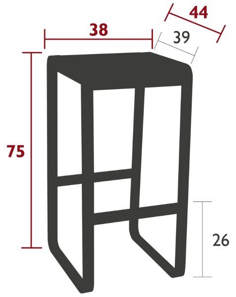 Kaktusově zelená hliníková zahradní barová židle Fermob Bellevie 75 cm