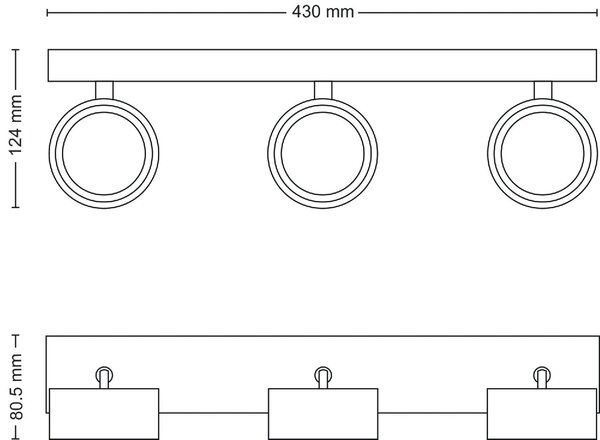 Bracia bodové svítidlo LED 16,5W 1650lm 2700K 43cm IP20, bílé