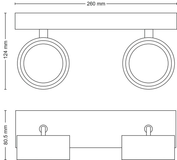 Bracia bodové svítidlo LED 11W 1100lm 2700K 26cm IP20, bílé