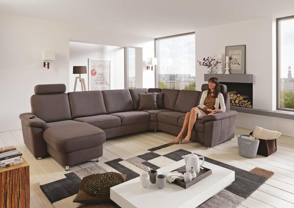 SEDACÍ SOUPRAVA, textil, tmavě hnědá Beldomo System - Sedací soupravy