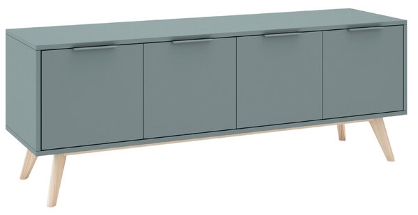 Zelený lakovaný TV stolek Marckeric Pisco II. 140 x 40 cm