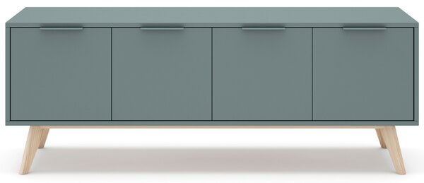 Zelený lakovaný TV stolek Marckeric Pisco II. 140 x 40 cm
