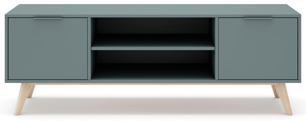 Zelený lakovaný TV stolek Marckeric Pisco 140 x 40 cm