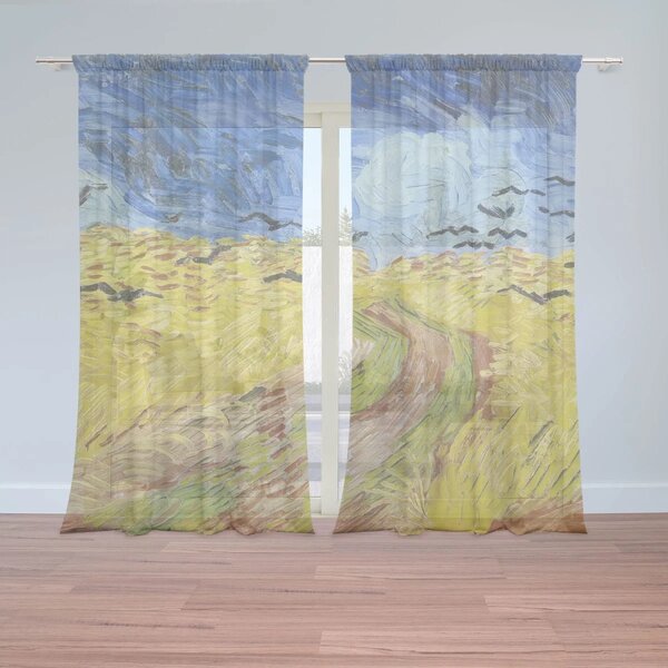 Sablio Záclony Pšeničné pole s vránami - Vincent van Gogh: 2ks 150x250cm