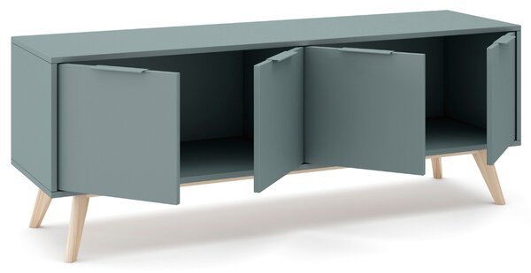 Zelený lakovaný TV stolek Marckeric Pisco II. 140 x 40 cm