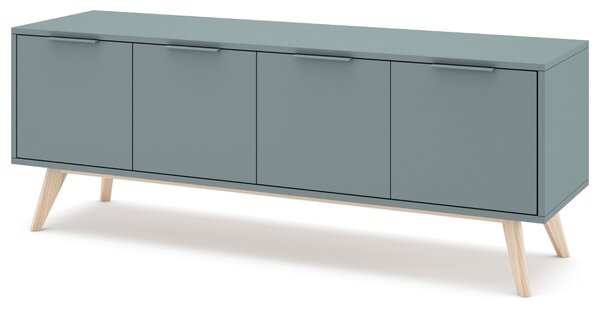 Zelený lakovaný TV stolek Marckeric Pisco II. 140 x 40 cm