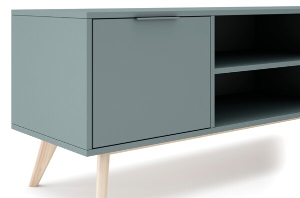 Zelený lakovaný TV stolek Marckeric Pisco 140 x 40 cm