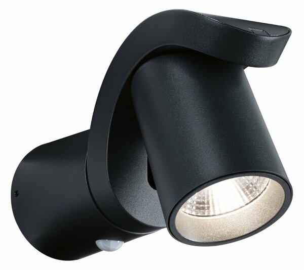 PAULMANN LED venkovní nástěnné svítidlo Cuff pohybové čidlo IP44 76x217mm 3000K 10W 230V 70° antracit hliník