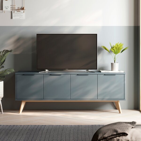 Zelený lakovaný TV stolek Marckeric Pisco II. 140 x 40 cm