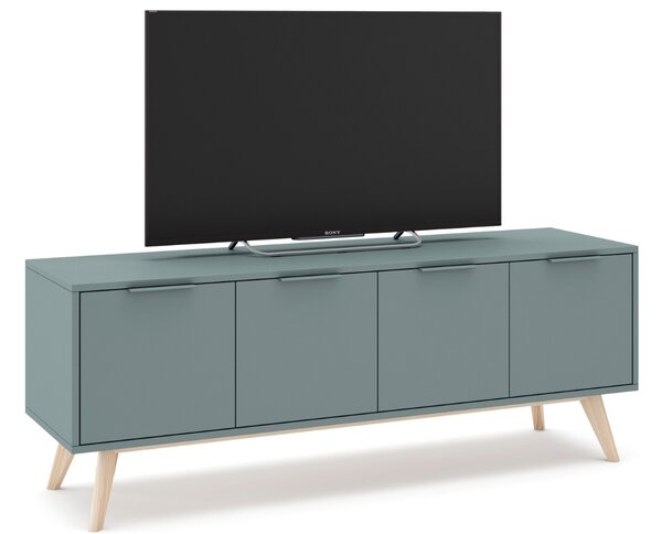 Zelený lakovaný TV stolek Marckeric Pisco II. 140 x 40 cm