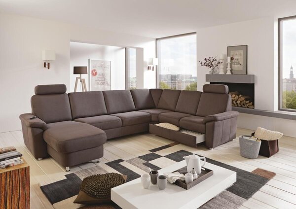 SEDACÍ SOUPRAVA, textil, tmavě hnědá Beldomo System - Sedací soupravy
