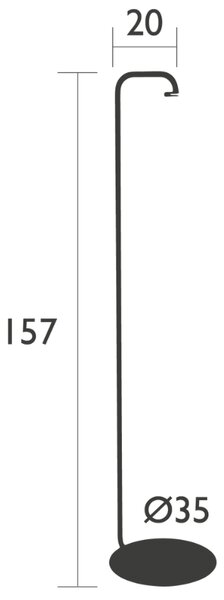 Muškátově šedý kovový stojan na lampu Fermob Balad 157 cm