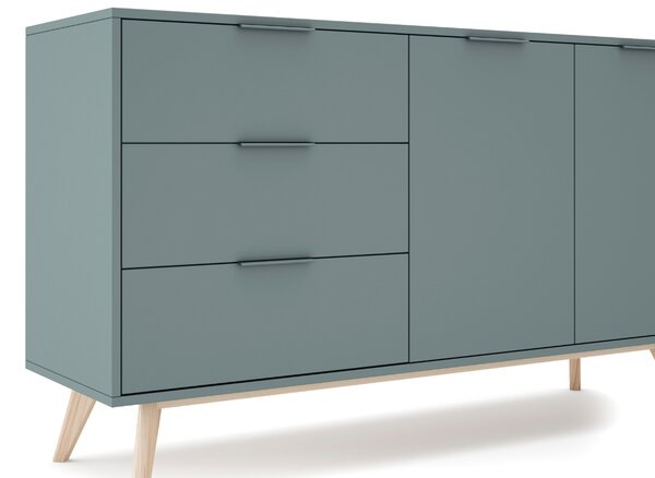 Zelená lakovaná komoda Marckeric Pisco 140 x 40 cm