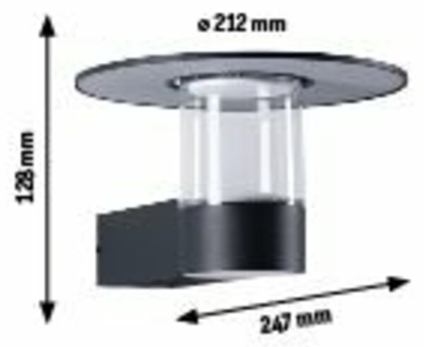 PAULMANN LED venkovní nástěnné svítidlo Sienna pohybové čidlo HF senzor IP44 212mm 3000K 9 / 1x3W 230V antracit hliník