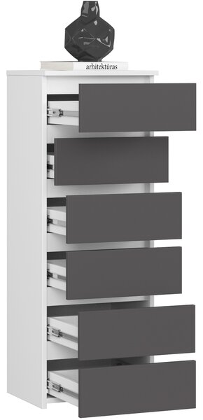 Ak furniture Komoda CL6 40 m bílá/grafitově šedá