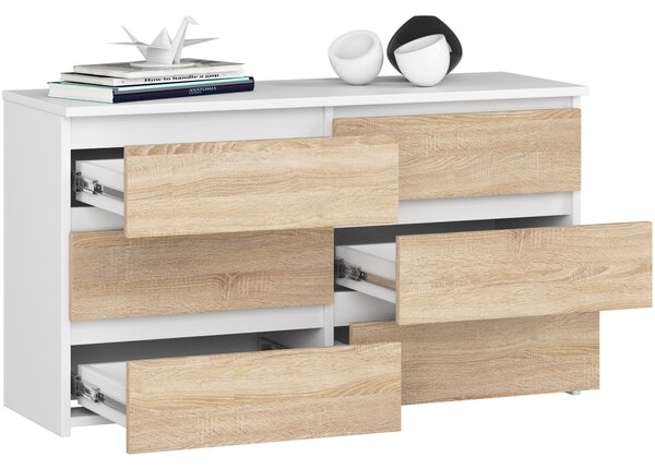Ak furniture Komoda CL6 100 cm bílá/dub sonoma