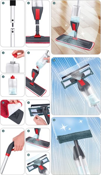 Mop stříkací + stěrka, LAMART SPRAY LT8027 LAMART
